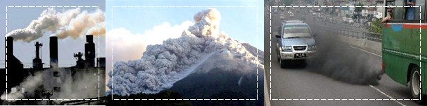 emisi karbon hasil manusia vs gunung berapi