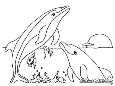Mewarnai Gambar Lumba-lumba