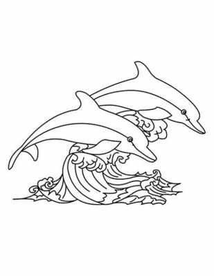 Mewarnai gambar lumba-lumba 