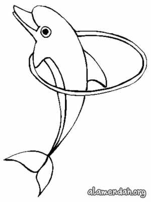 Mewarnai gambar lumba-lumba 