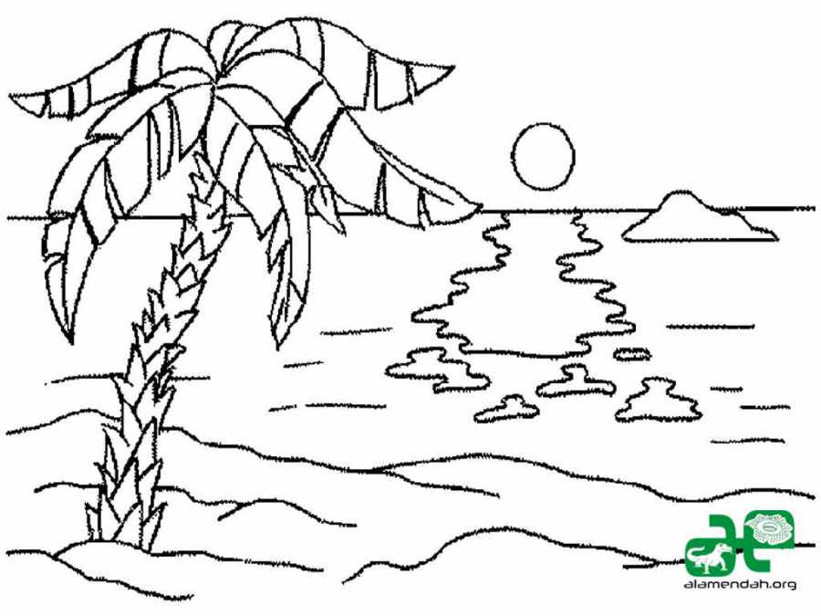 Mewarnai-Gambar-Pemandangan-Alam-Hitam-Putih-06