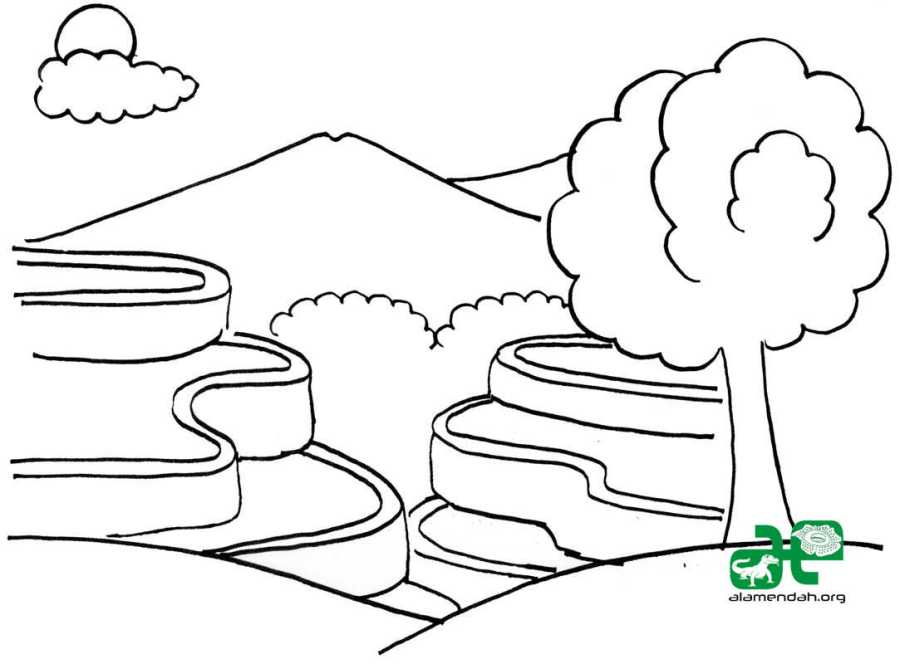 Mewarnai-Gambar-Pemandangan-Alam-Hitam-Putih-10