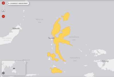 Daerah sebaran Kasturi Ternate (Lorius garrulus) sebaran